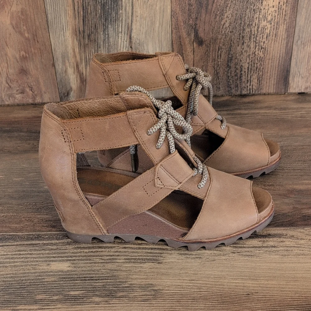 Sorel Joanie II Lace-Up Wedge Sandals 9                                     M430